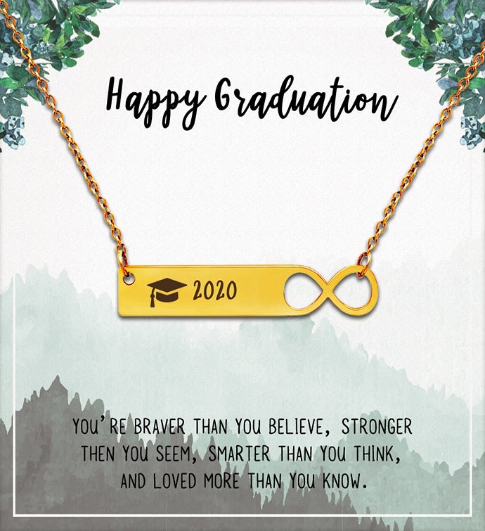 Anavia Graduation Gift Class Of 2020 Infinity Bar Pendant Necklace